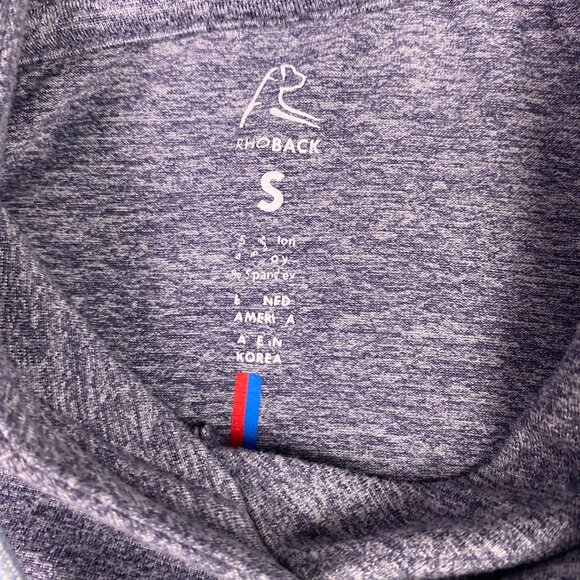 Rhoback Men's Hesi Performance Hoodie Small Heather Blue Lightweight Stretch - Picture 7 of 11